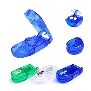 Transparent 2-in-1 Pill Box with Cutter