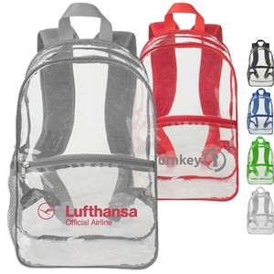 Large Heavy Duty Clear Bag PVC Transparent Backpack (15.5"x5.5")