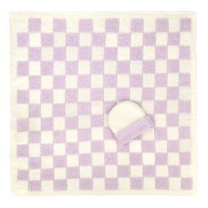Baby Blanket - Check w/ Cap - Iris / Creme - 30*30