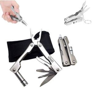 Multi-Tool Pliers W/ Light And Key Chain