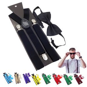Adult Adjustable Suspenders and Bow Tie Set