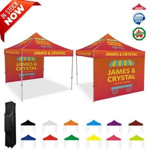 10ftx10ft Custom Printed Pop Up Tent W/Double Side Back Wall