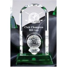 Optic Crystal Golf Green Award - Small