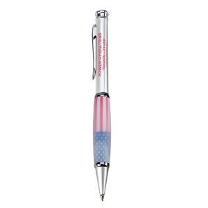 US Flag Frosted White Metal Ballpoint Pen-Parker Style Refill