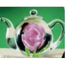 3.5" Hand Blown Rose Tea Pot