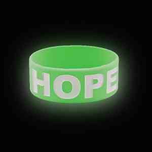 1" Glow In The Dark Color Ink Injected Wristband