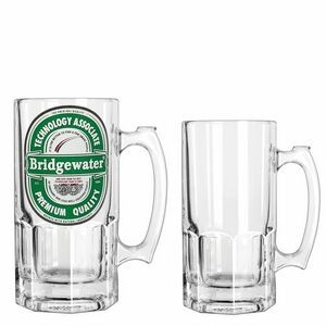 34oz Clear Glass Beer Tankard - Dishwasher Resistant - Precision Spot Color