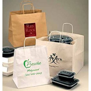Bistro Paper Take Out Bag w/Wide Gusset (10"x6 3/4"x12")
