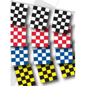 30' Checkered Rectangle Race Track Starter Pennant (4 Mil.)
