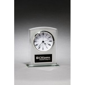 Glass Clock with Frosted Top and Polished Edges
