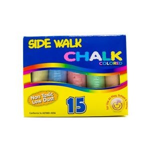 Sidewalk Chalk - 15 Count, Assorted Colors (Case of 48)