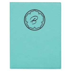Teal Laserable Leatherette Small Portfolio w/Notepad (7" x 9'')