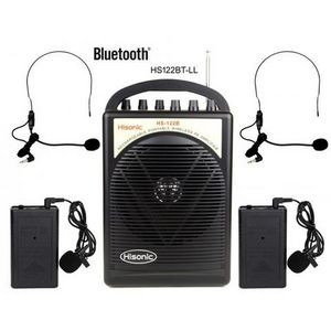 Hisonic® Portable PA System w/2 Channel Wireless Mics & 2 Belt Pack Sets