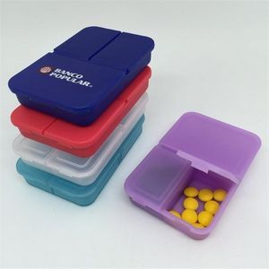 Rectangle Travel Pill Box w/3 Compartments