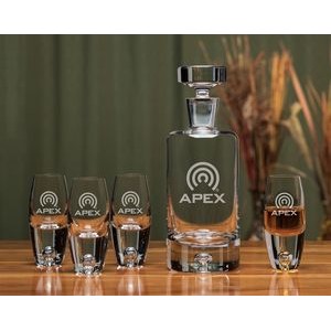 Deluxe Cylinder Decanter 5pc Set