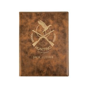 7" x 9" Leatherette Rustic/Gold Portfolio