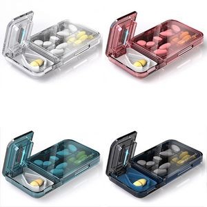 4 Compartments Pill Box with Cutter