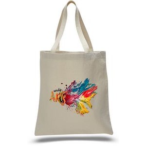 12 Oz. Natural Canvas Promotional Bag w/ Web Handles - Full Color Transfer (15"x16")