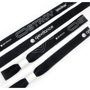 Custom woven event wristband with lock teeth up to 4 colors woven with your logo