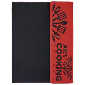 9½" x 12" Red Leatherette & Black Canvas Portfolio