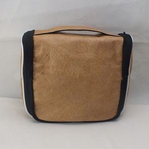 foldable Tyvek water proof makeup handbag with hook and zipper closure