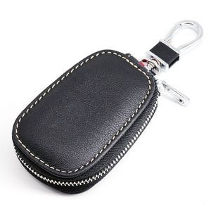 Leather Car Key Fob Wallet with Keychain