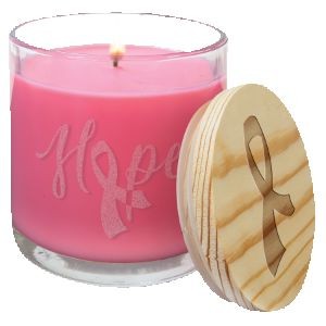 14 Oz. Peony Rose Candle in Glass Holder w/Wood Lid