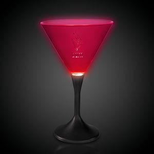 Pink Laser Engraved Neon LED Martini Glass