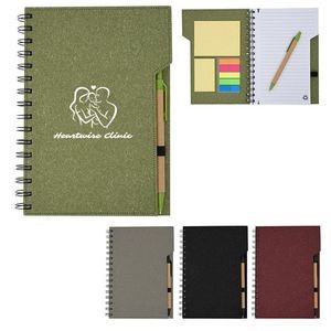Spiral Notebook with Sticky Flags and Sticky Notes