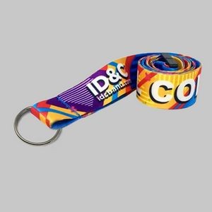 5/8" Full Color custom lanyard printed with company logo with Key Ring Hook attachment 0.625"
