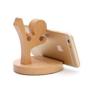 Kung fu Man Shape Wooden Phone Stand Phone Holder