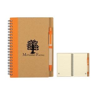 Spiral Kraft Notebook with Pen Set