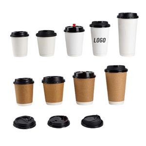 12OZ Double Walled Coffee Paper Cups With Lid