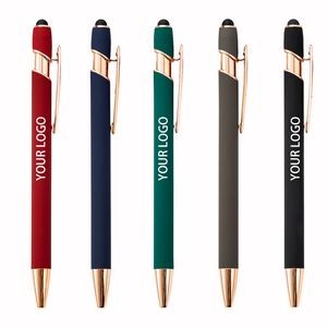 Soft-Touch Stylus Metal Pens (Rose Gold)