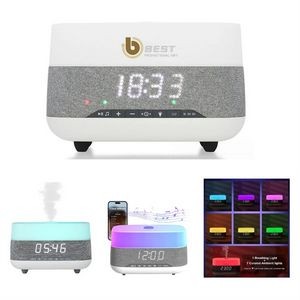 Bluetooth Speaker Alarm Clock with Humidifier & Mood Lights