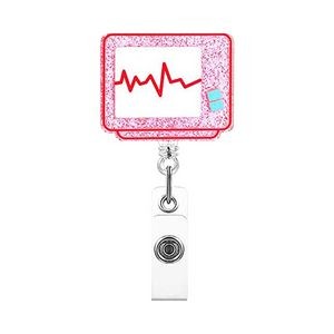 Electrocardiograph Shaped Pull Reel/Badge Reel