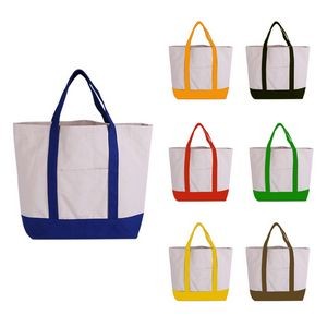 Customized Canvas Tote Bag with an External Pocket
