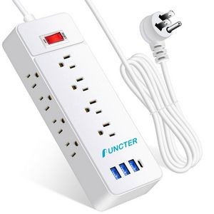 12 Outlets Surge Protector Power Strip w/ 3 USB Charging Ports