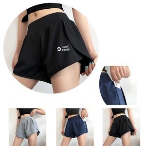 Womens 2 In 1 Workout Shorts Yoga Pants