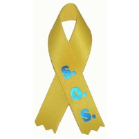 Printed Hope/ Support Our Troops Awareness Ribbon w/ Tape (3 1/2")
