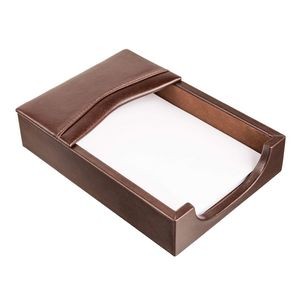 Classic Chocolate Brown Leather Memo Holder (4"x6")