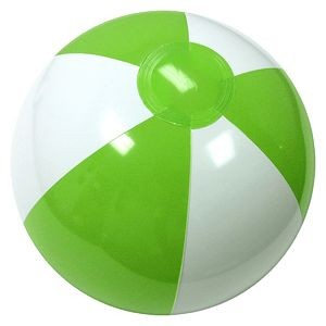 9" Inflatable Alternating Lime Green/White Beach Ball