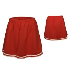 Girl's 14 Oz. Double Knit A Line Cheerleading Skirt w/Bottom Trim