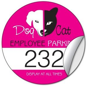 Parking Permit Sticker / Decal - UV-Coated Vinyl - 3.25 Inch Circle Shape