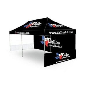 10"x20" Canopy Pop Up Tent w/ Wall & 2 Skirts, Aluminum Frame & Digital Imprint-Deluxe Package