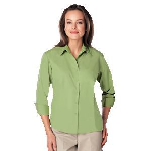 Ladies ¾ Sleeve Superblend™ Poplin Shirt w/Matching Buttons