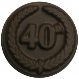 Chocolate 40th Anniversary Round w/Crest