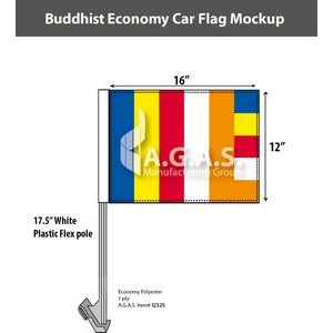 Buddhist Car Flags 12x16 inch Economy
