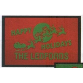 Olefin Personalized Red Holiday Logo Mat (18"x27")