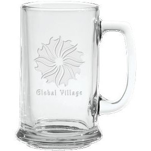 15 Oz. Glass Tankard Mug- Etched